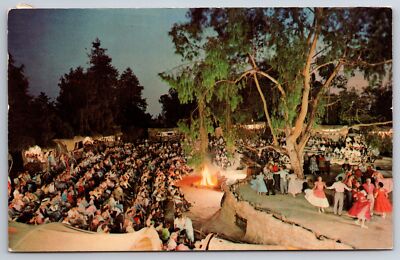 Knott's Berry Farm California~Square Dance in Wagon Camp @ Night~Bonfire~1967 PC