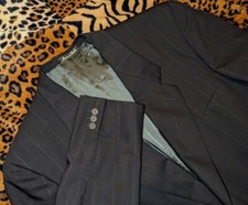 GIORGIO ARMANI Wool Blazer Sport Coat Le Collezioni Charcoal Gray Stripe 40r 96