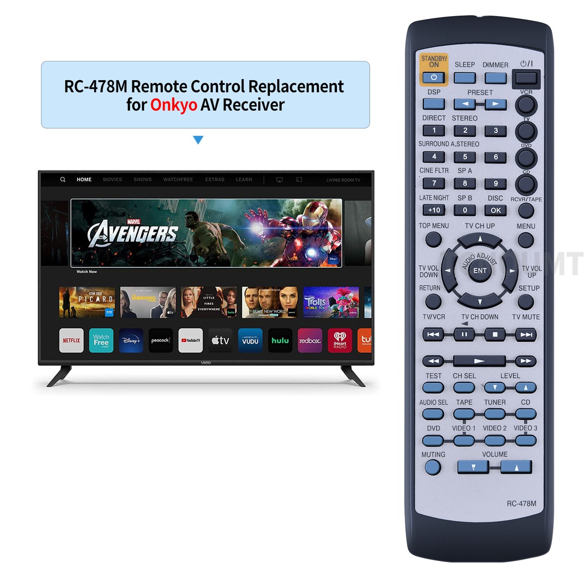 New RC-478M Remote Control For Onkyo AV Receiver HT-R500 HT-S650