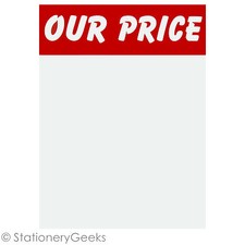 48 OUR PRICE Sale Card 4x3 Price Tickets Label Discount Shop Pricing Sign Tag UK