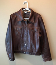 Oakwood Classic Women's Short Brown Leather Jacket - Size Xl!!