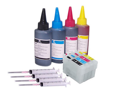 4 Refillable Non Oem Ink Cart KIT Fits EPSON XP-245 XP-342  XP-432 XP-442 XP-247