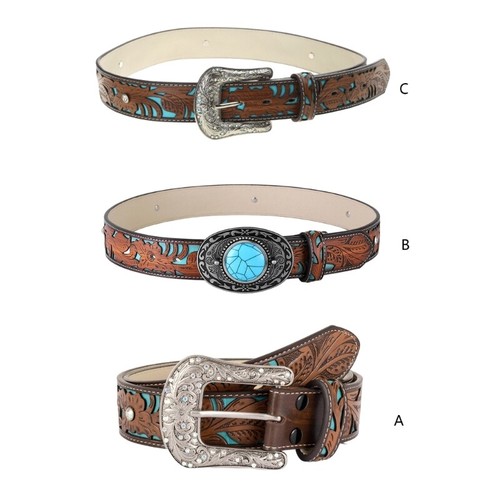Turquoise Belt Buckle Belt Vintage Western Belt Cowboy Belts For Men