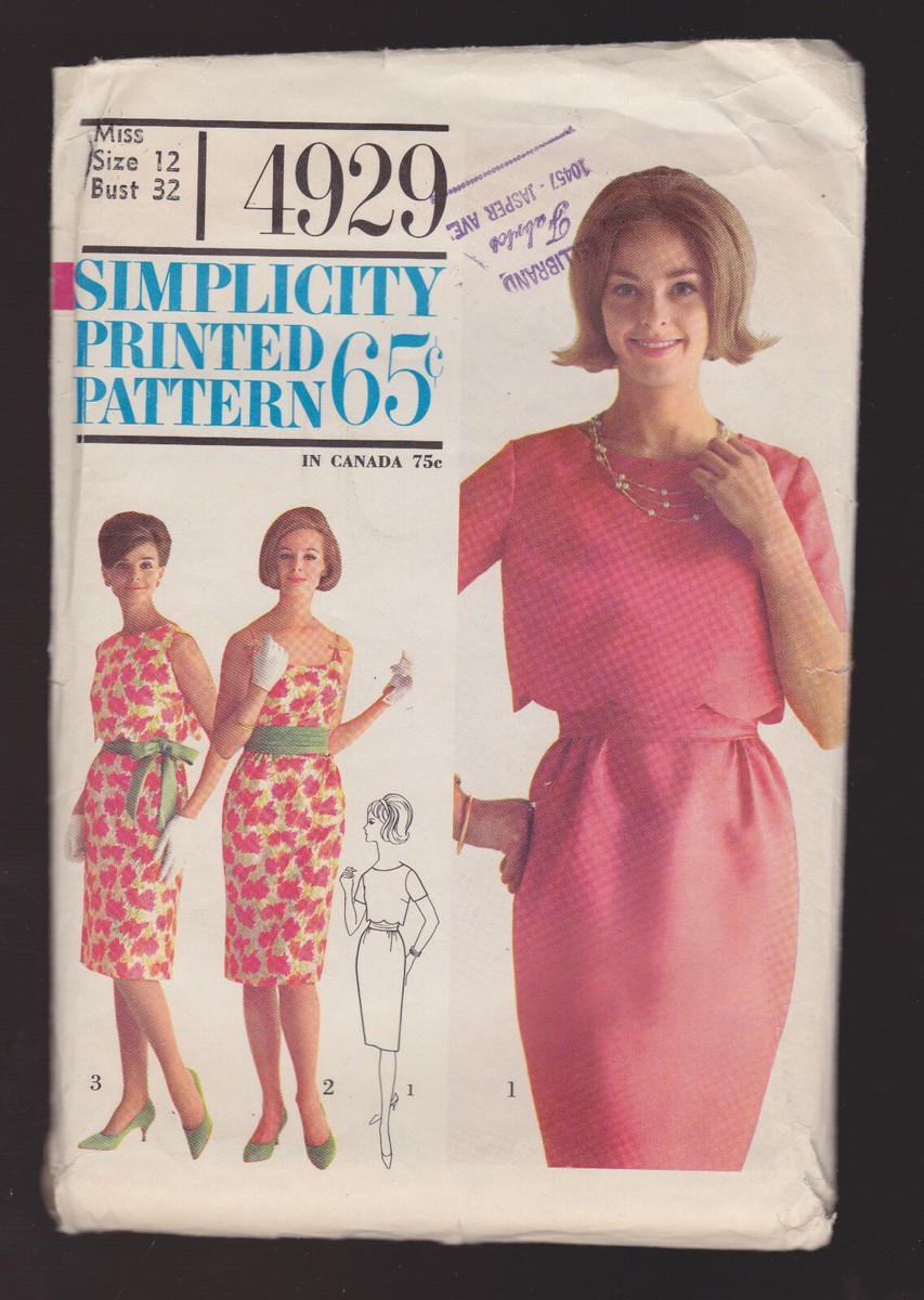 【最終値下げ】CARTOGRAPHIC PATTERN DRESS SIMPLICITY pattern 4929 dress POPTOP SZ 12 VINTAGE | eBay