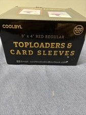 200 Pack 3x4 Inch 35 Pt Red Regular Top loader Card Sleeves
