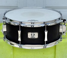 Pork Pie The Little Squealer Steel Shell Snare 14 x 6 in Flat Black for Drum Set