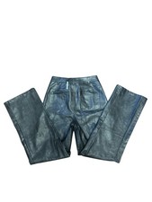 PrettyLittleThing Black Faux Leather Straight Leg Trousers NWT