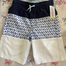 NWT CAT  JACK SWIM TRUNKS/Shorts BLUE WHITE Boys M 8-10 