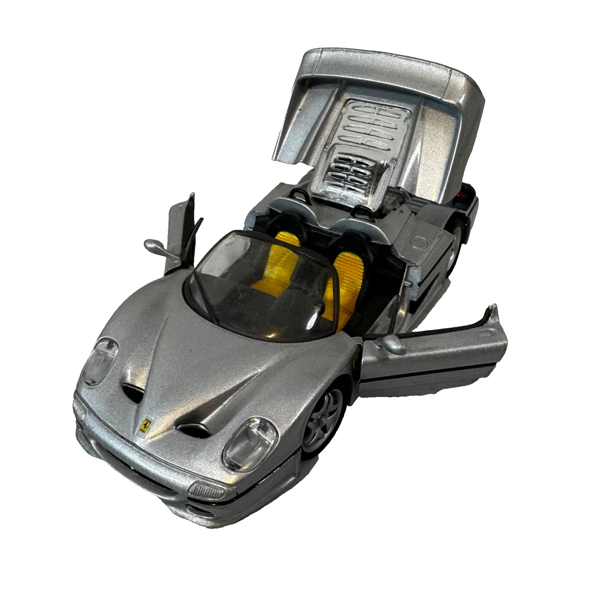 Maisto Ferrari F50 1/18 Silver Diecast Model Car Loose Yellow Seats