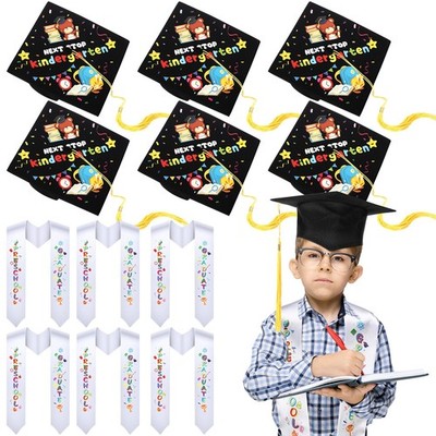 12 Pcs Preschool Graduation Cap with Tassel and Sash 2026 Next Stop Kindergarten