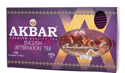Akbar Black Tea ENGLISH AFTERNOON 100 Tea Bags Made in Sri Lanka