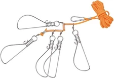 Fishing Stringer Clip Heavy Duty Fish Lock Cable Nylon Ropes with 5... 