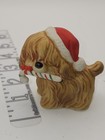 Vtg Lefton Dog Figurine Santa Hat Candy Cane Maltese Shih Tzu Lhasa Apso Christm — photo 1