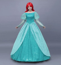 Princess The Little Mermaid Ariel Disney Cosplay Cosplay Costume Blue Dress Wig
