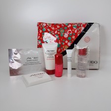 Shiseido Limited Edition 7 pc Gifted Set With Cosmetic Bag Cleansing Serum Mask