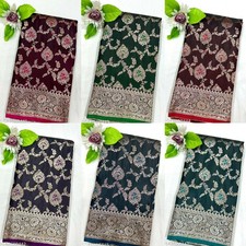 Women's Banarasi silk saree with Running Blouse