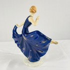 Art Deco Moriyama Dancing Lady Figurine Cobalt Blue Porcelain Hinode Japan — photo 7