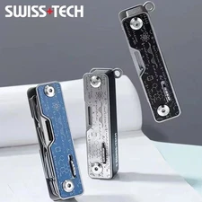  Mini Portbale Swiss Tech 9 In 1 Multitool Knife Folding Scissors Screwdriver 