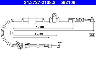 ATE Seilzug, Feststellbremse 24.3727-2108.2 für MITSUBISHI