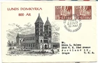 Sweden FDC 1946 15ct Pair Lunds Domkyrka - Cachet
