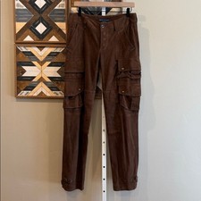 Vintage Ralph Lauren Women s Brown Suede Leather Cargo Pants size 4