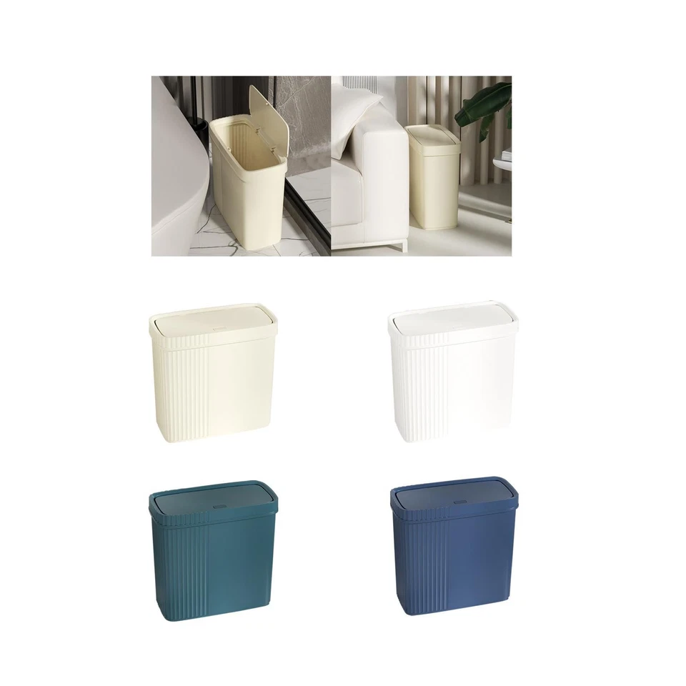 Poubelle de salle de bain étroite et fine pour toilettes, rectangulaire, 28 x - Photo 1/1