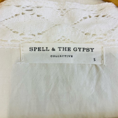 Vestido Spell Talla Pequeña Ojos de Cierva Crema Algodón Encaje RARO De Colección Reliquia Midi - Imagen 23 de 24