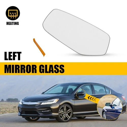 For 2013-2017 Honda Accord Driver Left Side Heated Mirror Glass W/Backing Plate