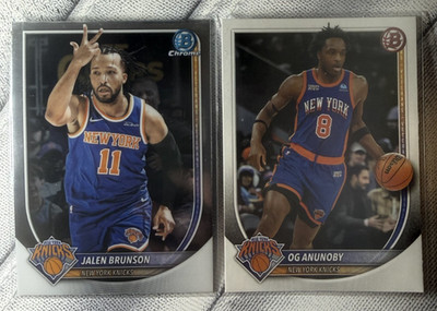 2025-26 Bowman Basketball Chrome #BCV-62 Jalen Brunson & #63 OG Anunoby Knicks 