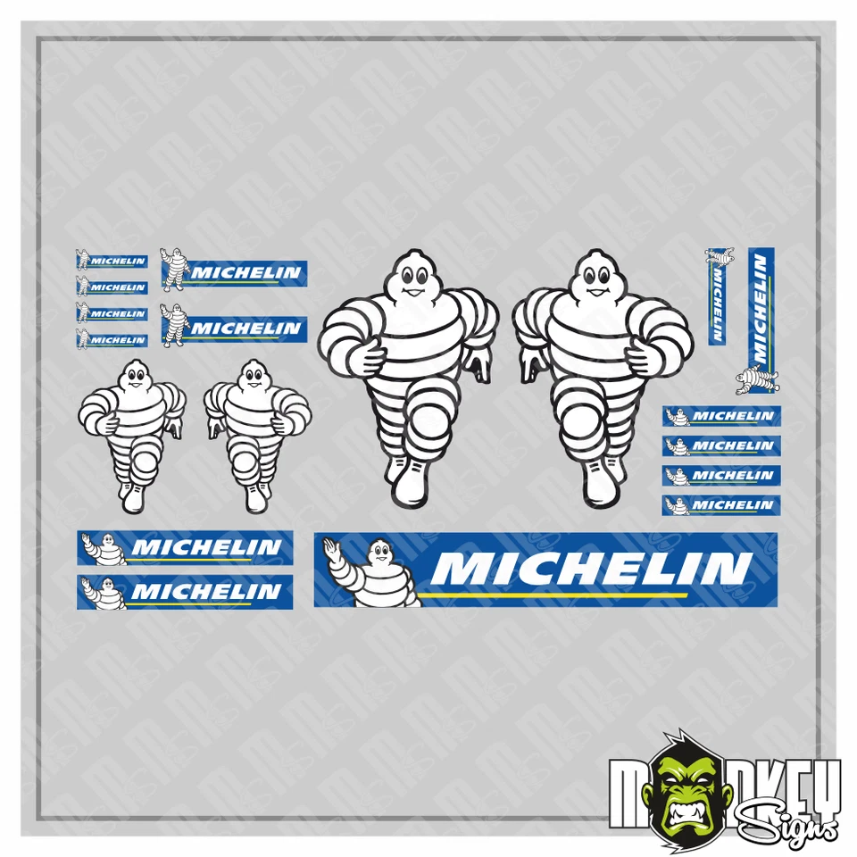 Aufkleber 19 teilig Modellbau RC 1:32 Sticker Michelin Schuco Welly Märklin - Bild 3 von 3