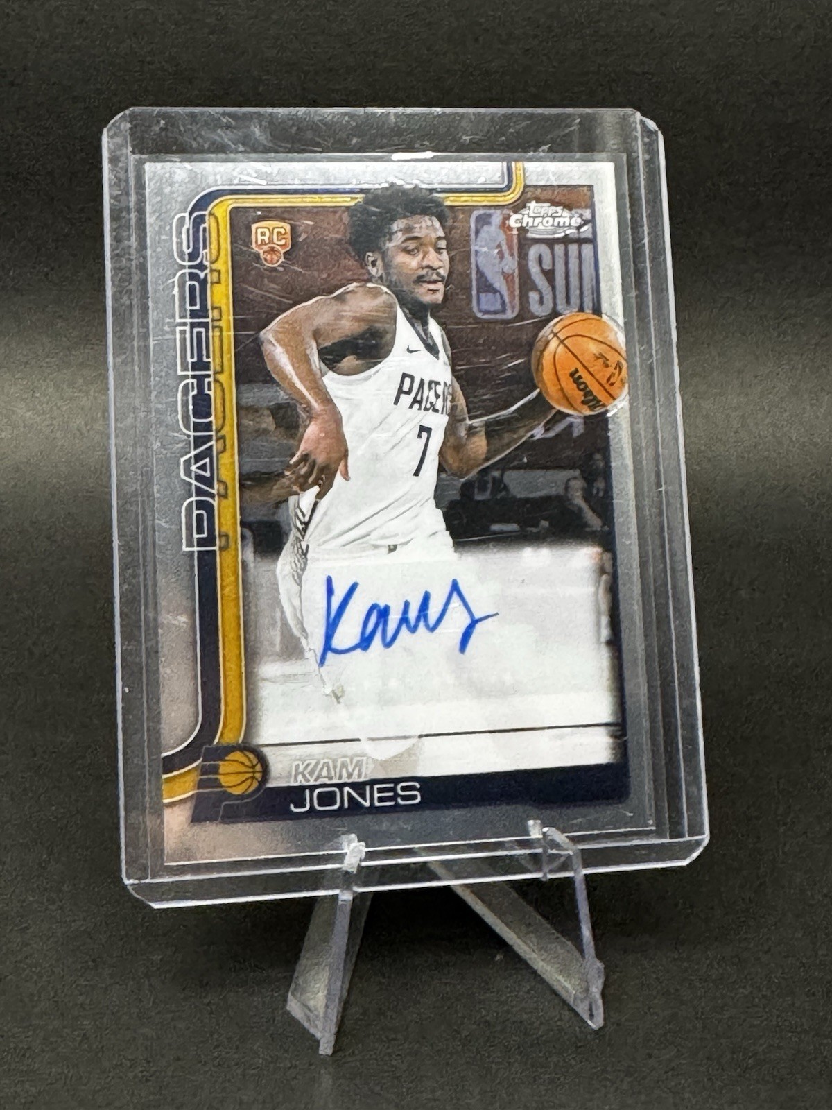 2025-26 Topps Chrome Auto Kam Jones RC Rookie #TCAR-KJ Pacers XV44