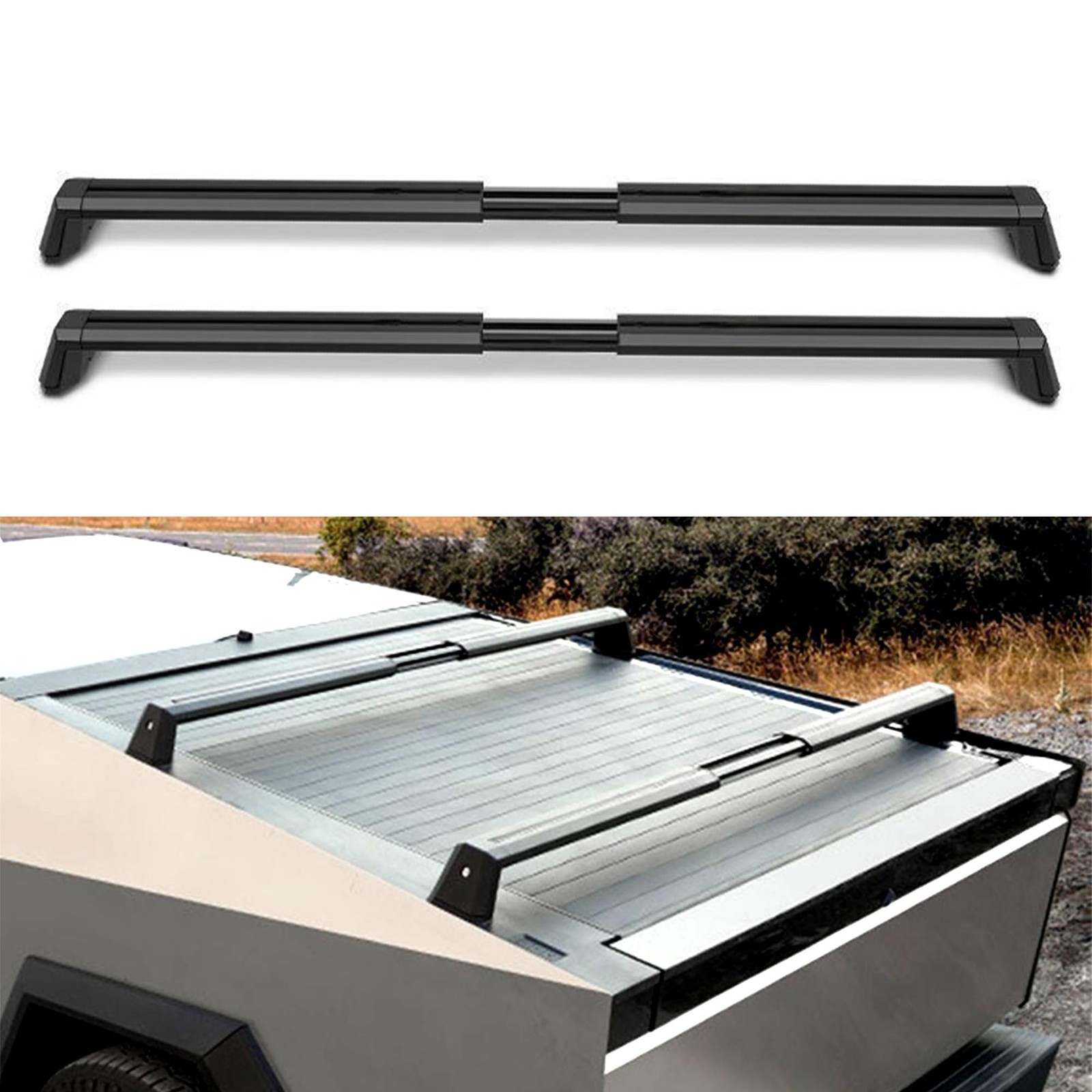 Telescoping Roof Rack Cross Bars Heavy Duty for Tesla Cybertruck 2024 2025 2Pcs