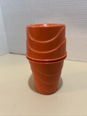 Vtg Rochow Swirl Stanley Home Cascade Blender Shaker Mixer Cup Orange Plastic 