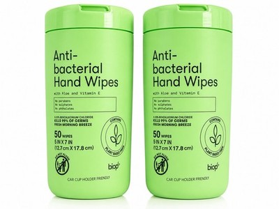 Antibacterial Hand Wipes 2-Pack, 50 Count  Fresh Morning Breeze Scent