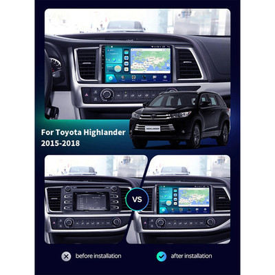 For Toyota Highlander 2015-2018 Car touch screen Carplay Android Stereo Radio