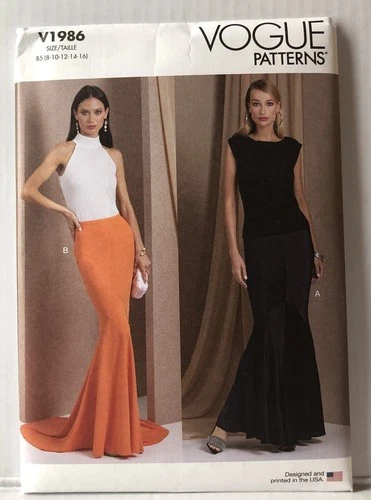 VoguePattern V1986 Red Carpet Mermaid Fishtail Skirt Misses SZ 8-16