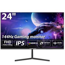 24 Inch Computer Monitor with Speaker, 144Hz FHD 1920 x 1080 Fast IPS Gamin...