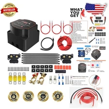 Smart Dual Battery Isolator Kit 12V 140A VSR Split Charge Relay LED Screen