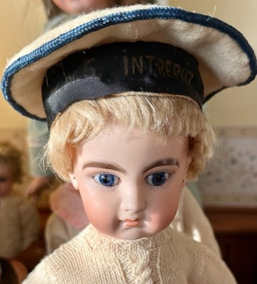 Antique 15  Wilhelm Dehner Closed Mouth Bisque Boy Doll On Fully Jointed Body