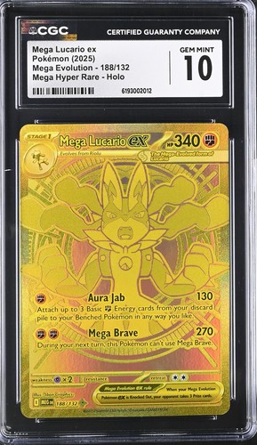 Mega Lucario ex graded CGC 10 for sale on eBay