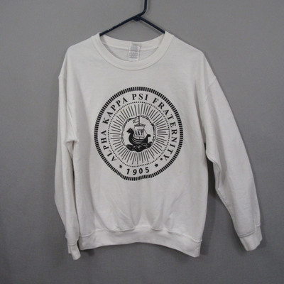 Alpha Kappa Psi Fraternity Mens Pullover Sweatshirt M White Vintage Logo