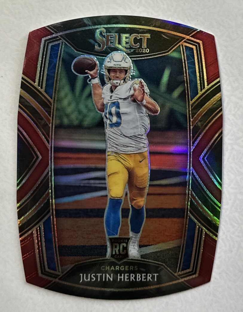 2020 Select Justin Herbert RC Red Prizm Die Cut Rookie Club #244 Chargers🔥