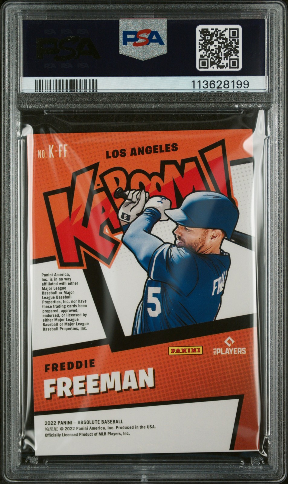 2022 PANINI ABSOLUTE KABOOM! #K-FF FREDDIE FREEMAN PSA 9 view 2