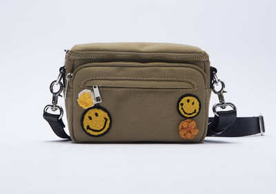 Zara Smiley Canvas Crossbody Bag - Khaki/Green (6147/710/032)