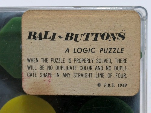 Botones Bali vintage - Un rompecabezas lógico. Brain Teaser 1969 - NUEVO - Imagen 2 de 5