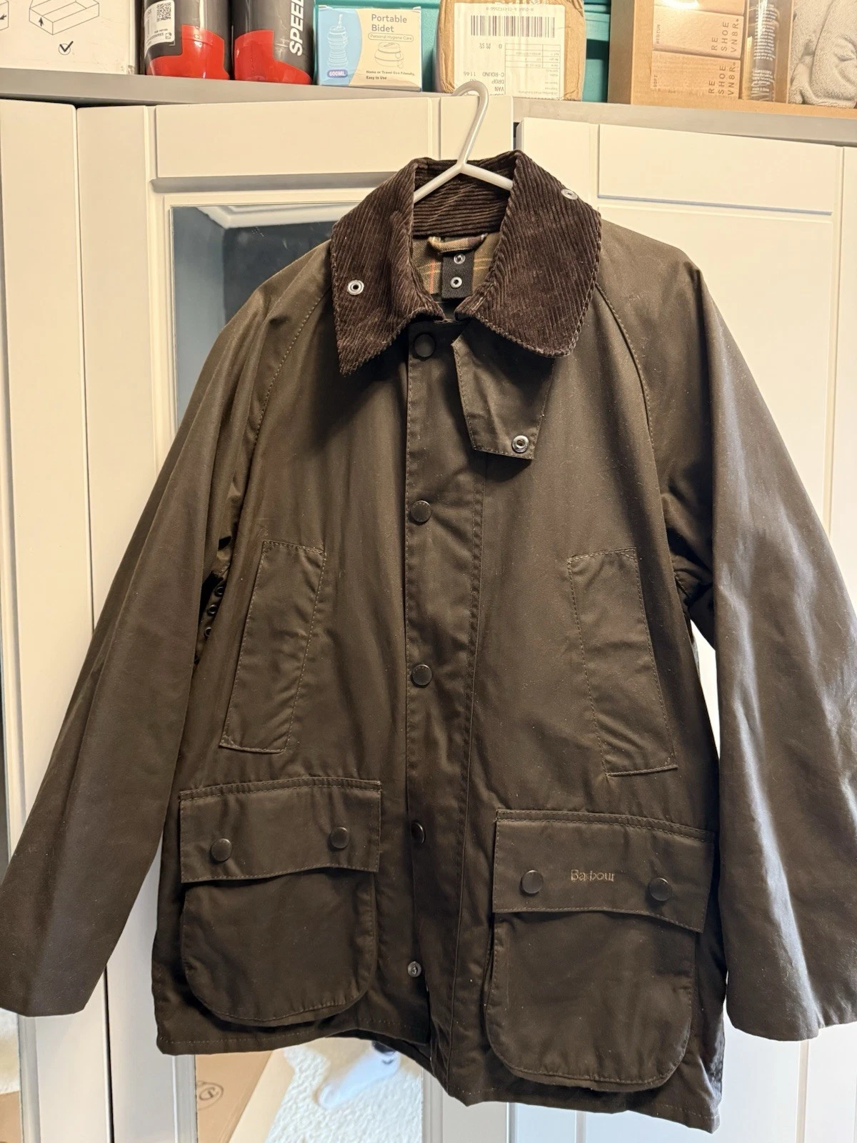 Barbour Classic Bedale Wax Jacket Size 34 Olive Men