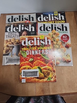 Lot of 5 Delish Magazine Cookbooks Summer Holiday Comfort Fall