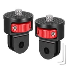2pcs Aluminum Camera Tripod Mount Adapter 360  1/4"-20 Screw Black-Red