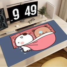 40*90cm1pc Cute Bubu & Dudu Mouse Pad - Non-Slip Rubber Base, Thick 2mm Desk Mat