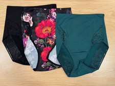 Soma Vanishing Tummy High Waist Retro Brief Panty With Lace - Small - 3 Pack